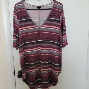 Torrid Multi Striped Purple tunic shirt/top Size 2/2X